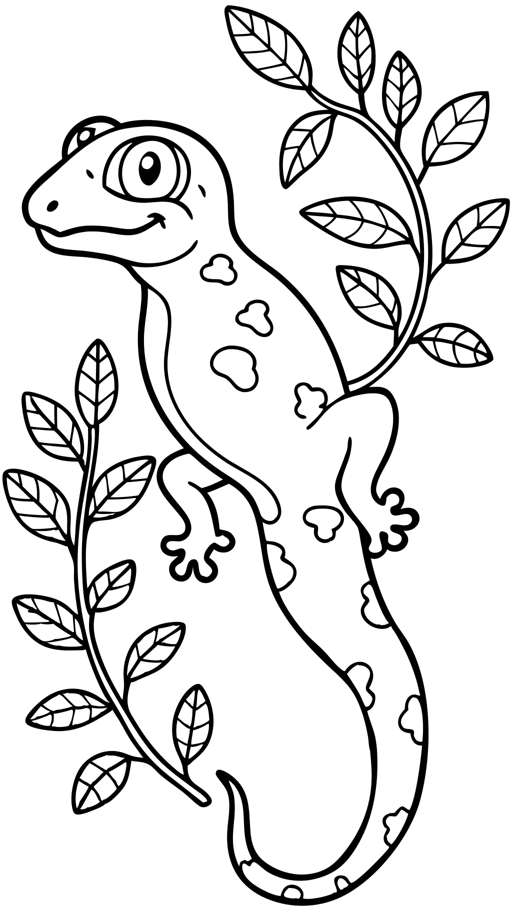 coloriage gecko à crête